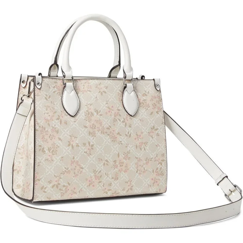 Women’s Polyester Satchel Large Floral Zipper Crossbody Bag
